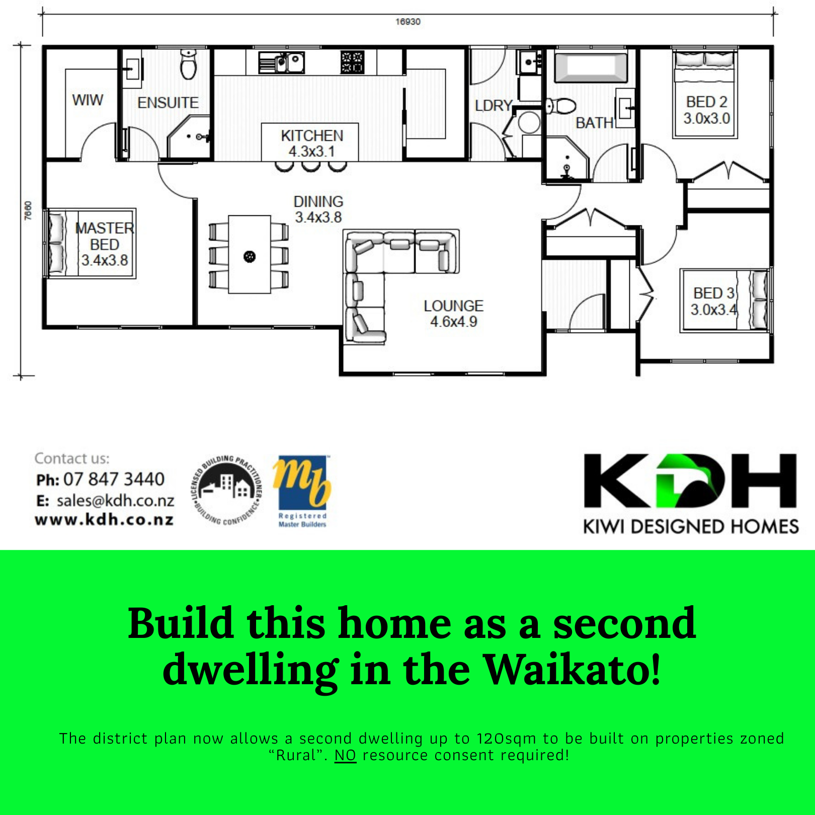 Mānuka, 3 Bedroom - $338,600*